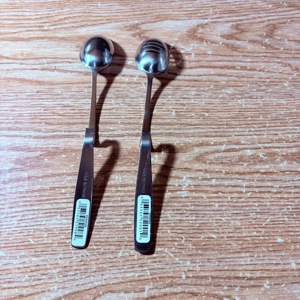 Rest-Able Tea Spoons Solid And Slotted Stainless Steel